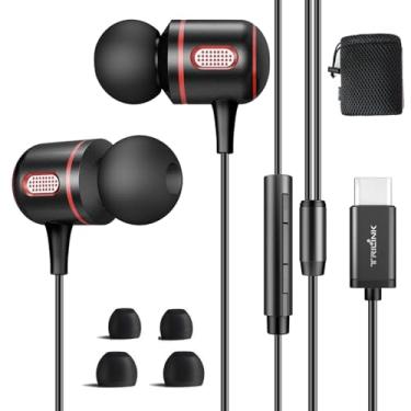Imagem de Fones de ouvido USB C com fio, fones de ouvido intra-auriculares tipo C, fones de ouvido com controle de volume de microfone compatíveis com iPhone 15/16 Pro Max, iPad Pro, Samsung Galaxy S25, Google