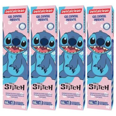 Imagem de 4X GEL DENTAL INFANTIL STITCH SABOR MORANGO 50G -DENTALCLEAN