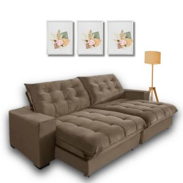 Imagem de  Sofá Retrátil e Reclinável 2,70m com Molas Ensacadas.