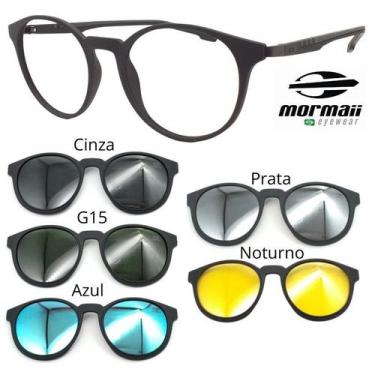 Imagem de Oculos Redondo Mormaii Swap 2 6071 com 5 Clipons cgapn, Preto