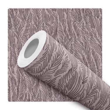 Imagem de Papel De Parede Adesivo Lavável sala Cinza Linho              - Deliqu