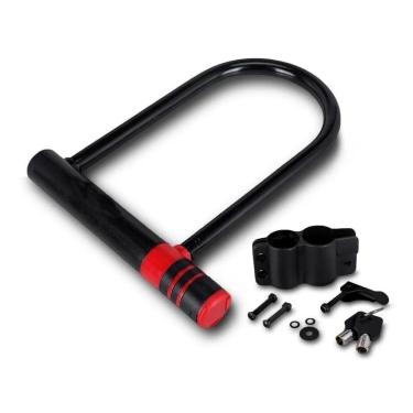 Imagem de Trava Tranca Cadeado Bike Bicicleta Moto U Lock Em Aço