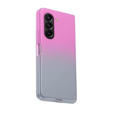 Imagem de BMLLQSS Capa de PVC para Samsung Galaxy Z Fold 5/dobrável 4 - acabamento fosco, antiqueda, design gradiente original, superfície repelente de óleo, proteção de lente - escolha elegante, cor: roxo-azul