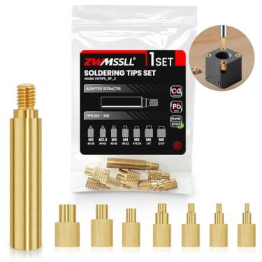 Imagem de 8 peças de pontas de solda/pontas de inserção de calor para inserções de rosca M2M2.5M3M4M5M6M8#2-56#4-40#8-32#10-24 1/10.2 cm, compatível com ferros T18 ST 900M FX888D FX600 WLC100 - Ferramenta de