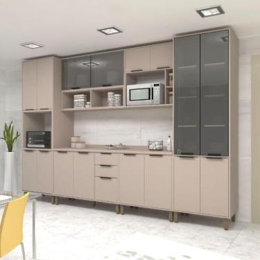 Imagem de Armário Cozinha Completa Stylo 6 Peças 340cm Portas de Vidro - Casa La