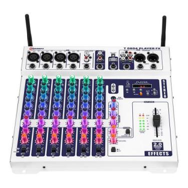 Imagem de Mesa de Som Taramps T0804 Player Stereo FX Multicolor 8 Canais Led RGB