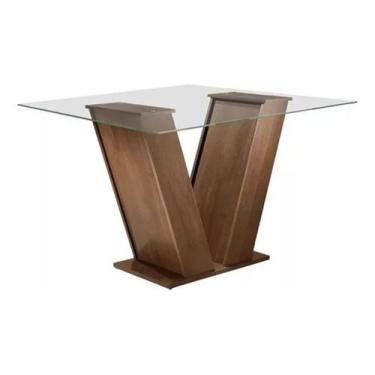 Imagem de Base Mesa Classic Sem Vidro 100% Mdf Cel Móveis, Chocolate