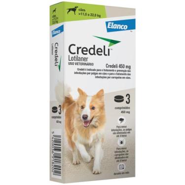 Imagem de Antipulgas e Carrapatos Credelli 450 MG - 11 a 22 kg - 03 Comprimidos 