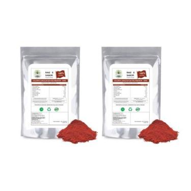 Imagem de Colorau ( Urucum ) em pó Premium 500g, kit com 2 - Raiz e sabor