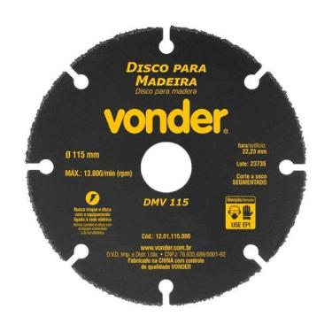 Imagem de Disco de corte para madeira 115mm dmv115 vonder