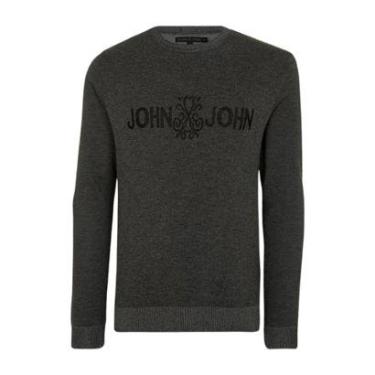 Imagem de Blusa Tricot John John Logo Grey Masculina-Masculino