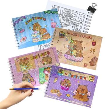 Imagem de Caderno de Desenho Bobbie Goods Capivara Capa Dura A5 com 100 Folhas -