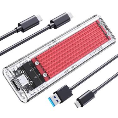 Imagem de Compartimento SSD NVMe M.2 ORICO TCM2 USB 3.2 Gen 2 10 Gbps vermelho