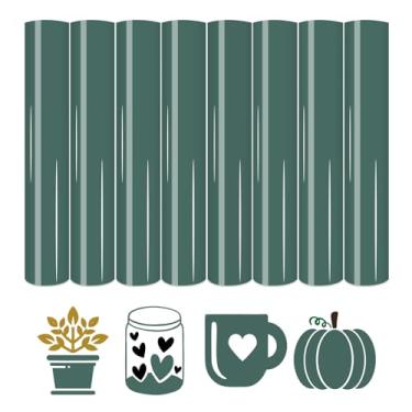 Imagem de HTVSTD Vinil De Transferência Térmica Boho Escuro - 8 Folhas 12 * 10 Polegadas, Azul Htv, Pavão, Para Camisetas, Compatível Com Cricut/Silhoutte Cameo