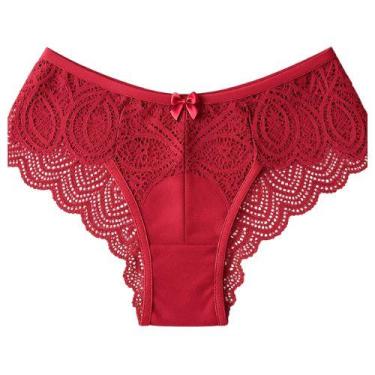Imagem de Calcinhas Em Renda Antialérgica Plus Size - SollBella Store, Vermelho,