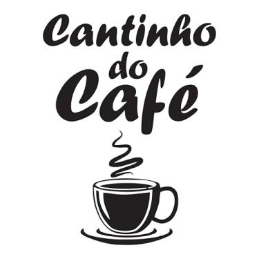 Imagem de ADESIVO CANTINHO DO CAFÉ DECORATIVO Parede Barril Tonel Cozinha Porta Cafeteria área gourmet PRETO