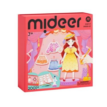 Imagem de MiDeer Kits de boneca de papel, boneca de papel reutilizável com caixa de armazenamento para meninas de 4 a 7 anos, adesivos de roupas DIY e lápis de cor