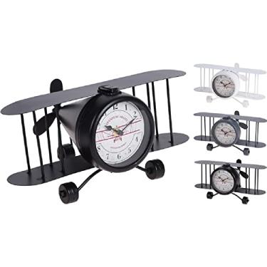 Imagem de Relógio de mesa com design de avião de metal