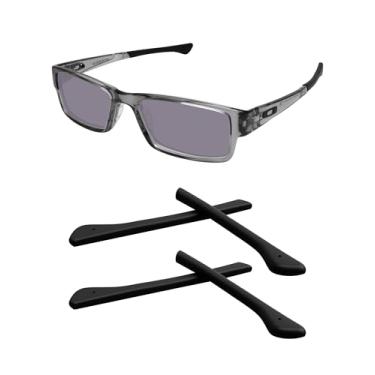 Imagem de Kygear 2 pares de alças de braço de substituição de silicone preto, mangas de borracha de silicone para Oakley Airdrop OX8046, capas de braço de óculos antiderrapantes