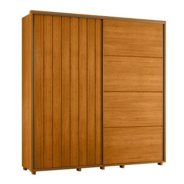 Imagem de Guarda-roupa Casal Monet Ripado 2 Portas De Correr 4 Gavetas - 7 Decor Cinamomo