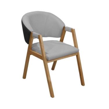 Imagem de Cadeira Roma Banqueta C/ Base Madeira de Eucalipto C/Revestimento Vers