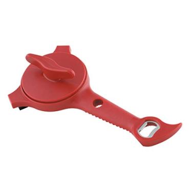 Imagem de Kuhn Rikon Abridor multiuso sem tensão para frascos, garrafas e latas de puxar anel, 12,7 x 25,4 x 5,7 cm, vermelho