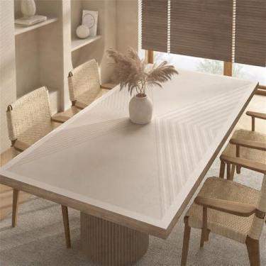 Imagem de Jogo americano de mesa minimalista à prova d'água e à prova de óleo, bege, listrado, para cozinha, decoração de mesa, moderno, de PVC, YHT039, E, 70 x 120 cm