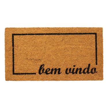 Imagem de Capacho Fibra De Coco Estampado 28 Bege-preto 0,33x0,60m
