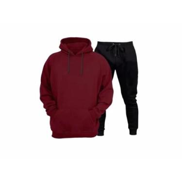 Imagem de Conjunto de Moletom Abrigo Blusa de frio + Calça de moletom Masculino 