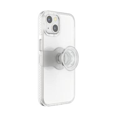 Imagem de PopSockets: PopCase Capa de celular para iPhone 13 com um suporte de celular PopGrip reposicionável e aderência com uma parte superior trocável – transparente