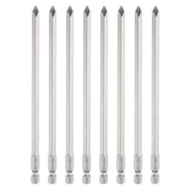 Imagem de HARFINGTON 8 peças de chave de fenda Phillips número 1 PH1, haste sextavada de 1/10.2 cm, 150 mm de comprimento, haste de 0,6 cm, brocas magnéticas de cabeça cruzada S2 de aço para ferramentas