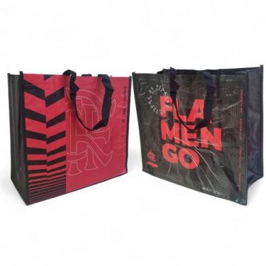 Imagem de Kit 2 Sacola Reutilizável Compras Flamengo Oficial 15kg - RÁFIA, Flame