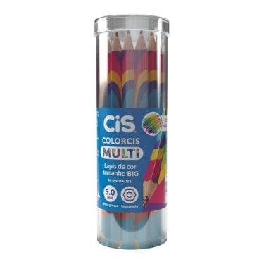 Imagem de Lapis De Cor Jumbo Cis Multicolor Grafite 4 Cores - SERTIC