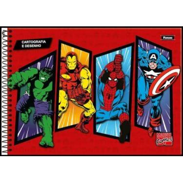 Imagem de Caderno Desenho Univ Capa Dura Marvel Comics 80F - FORONI