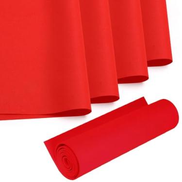 Imagem de SKYPRO 5 peças de rolo de espuma para artesanato, 40 x 40 cm, folha de espuma vinílica acetinada vermelha para artesanato em sala de aula, recortes, decoração de casamento, projetos DIY (2 mm de