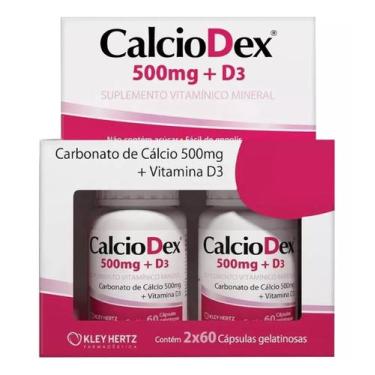 Imagem de Kit Calciodex 500mg + D3 Com 120 Cápsulas - Kley Hertz