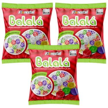 Imagem de 3 Pacotes Bala Soft De Frutas Sortida Balalá 500g Florestal