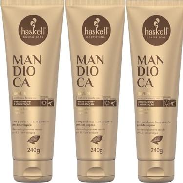 Imagem de Kit 3 Leave in Haskell Creme De Pentear Mandioca 240gr