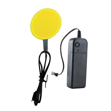 Imagem de Generic Painel de esqueleto com olhos brilhantes, lâmpada El Lights, adereços de Halloween, painéis El Light LED com olhos brilhantes para festa temática de, Amarelo 5cm