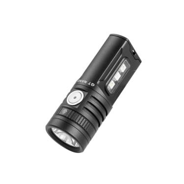 Imagem de LUMINTOP Mini lançador de lanterna GT Nano 6.0, 720 lúmens com distância de feixe de 410 m, carregamento USB-C, LEDs laterais RGBW e UV, tampa traseira magnética, IPX-8 impermeável, lanterna EDC