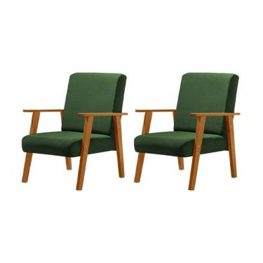 Imagem de Kit 2 Poltronas Decorativas Para Clínicas Juliana Veludo Verde