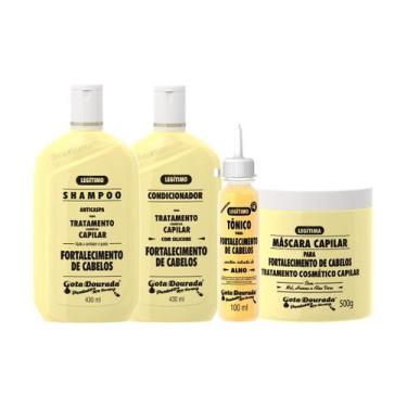 Imagem de Kit Shampoo Condici Mascara Tonico Fortalecimento Original - Gota Dour