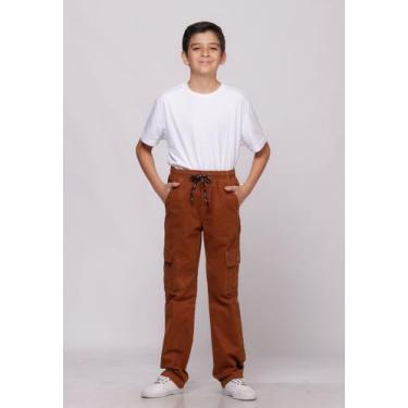 Imagem de Calça Masculina Cargo Juvenil Caramelo - macaw, Caramelo, G