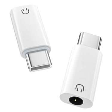 Imagem de MoKo Adaptador de fone de ouvido USB C para áudio de 3,5 mm, tipo C para fone de ouvido 3,5 mm, conector auxiliar Dongle compatível com iPhone 16 15 Pro Max Plus, Galaxy S24 S23 S22, iPad Air/Pro