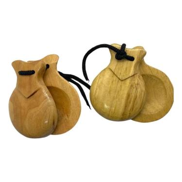 Imagem de 2X Par De Castanholas De Madeira Cigana