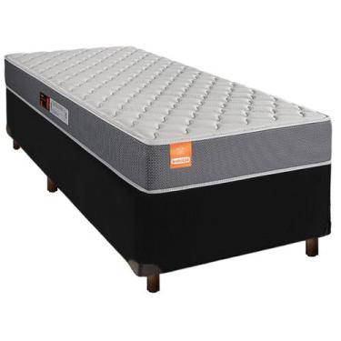 Imagem de Cama Box Preto Solteiro + Colchão D23 - Inducol
