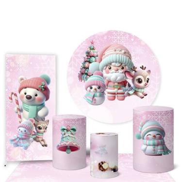 Imagem de Trio Capas Cilindro e Painel Redondo e Lateral e Tapete Natal - Fadrix