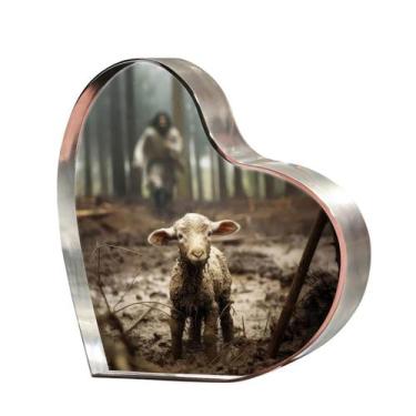 Imagem de Estatueta decorativa Ploceiny Christian Jesus and Lamb 4x4 in