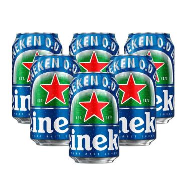 Imagem de Kit 6X 350ml Cerveja Heineken Zero Álcool Lata