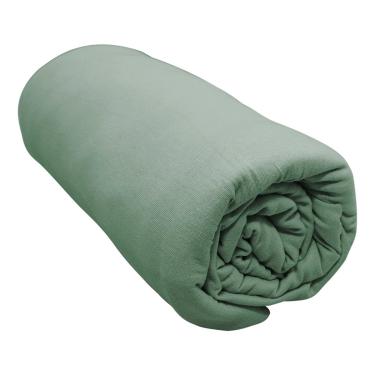 Imagem de Lençol Com Elástico Queen Portallar Malha 100% Algodão Liso Linha Casa Verde